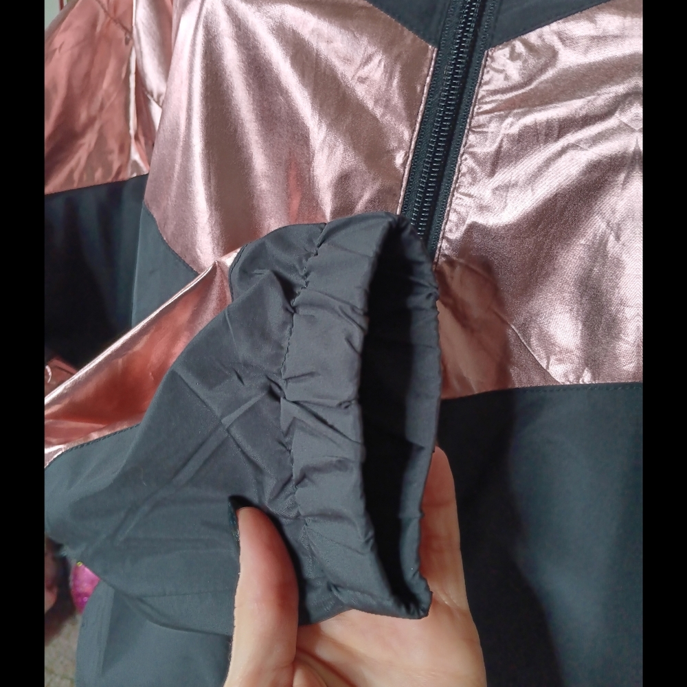 🖤 Zyia Active Black and Rose Gold Windbreaker Jacket Womens Small Moon - Picture 6 of 11